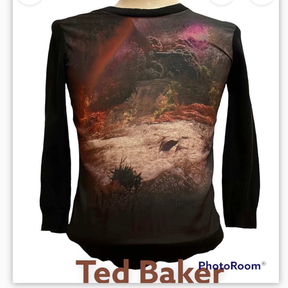 Ted Baker silky front sweater with 3/4 sleeves